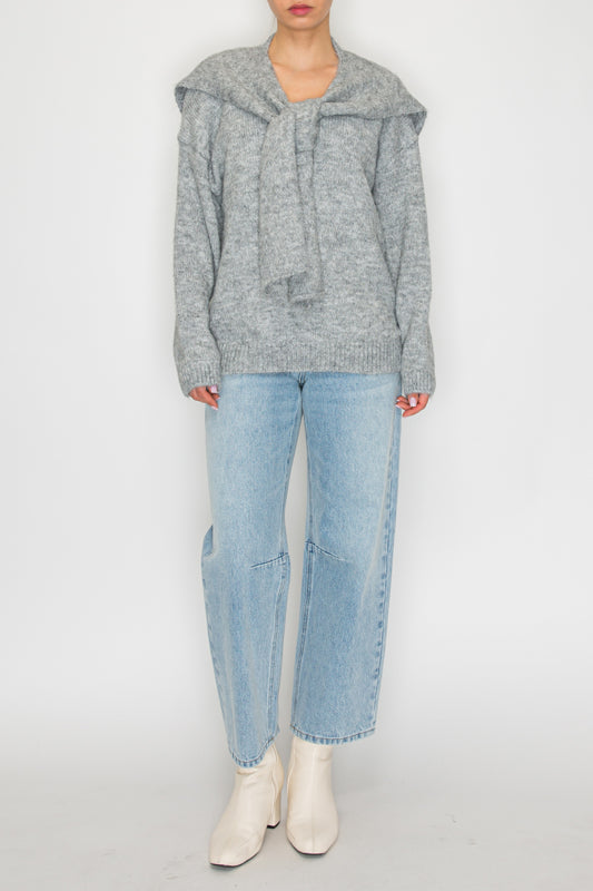 Brenda Scarf Detail Pullover Sweater