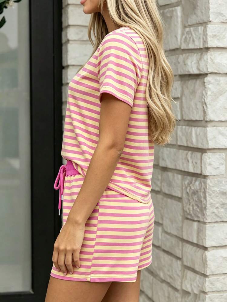Harbor Stripe Lounge Set Available Curvy
