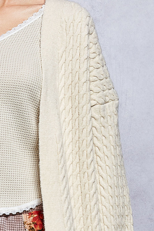 Terri Cable Knit Long Cardigan