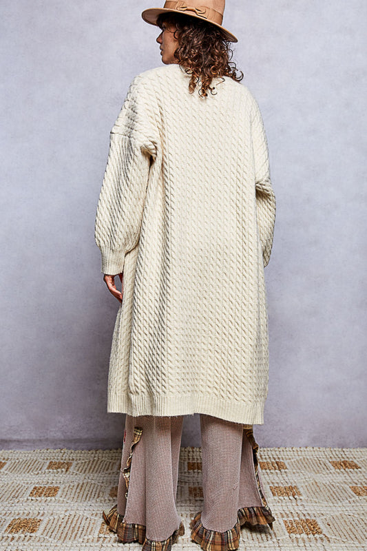 Terri Cable Knit Long Cardigan