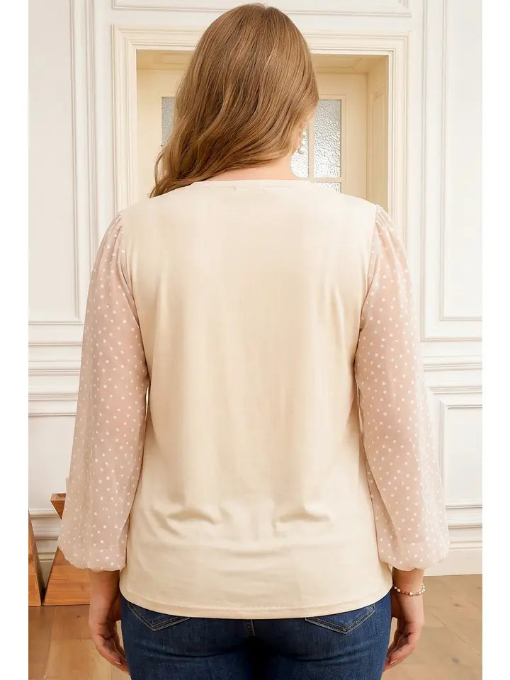 Madeline Sheer Sleeve Blouse Curvy