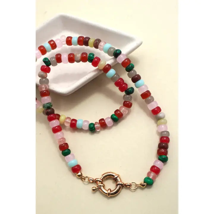 Natural Stone Confetti Necklace