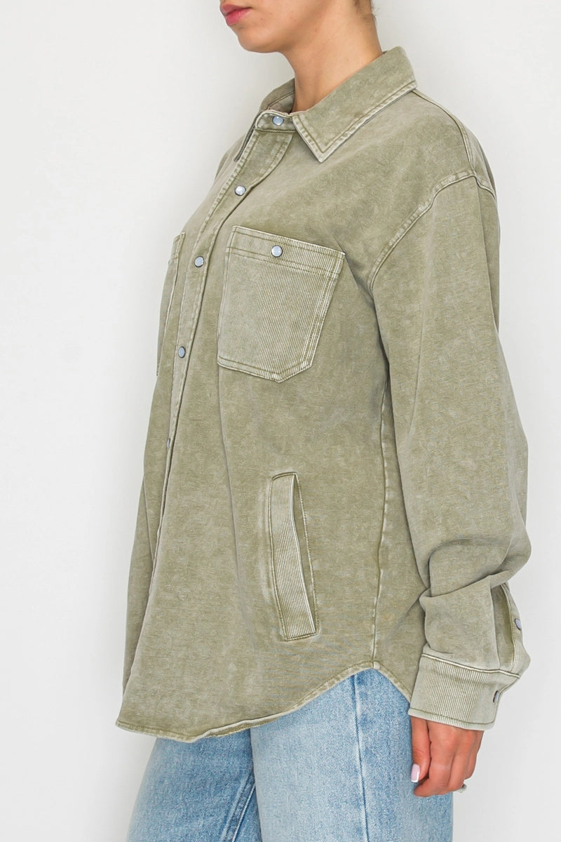 Connie Mineral Wash Shacket
