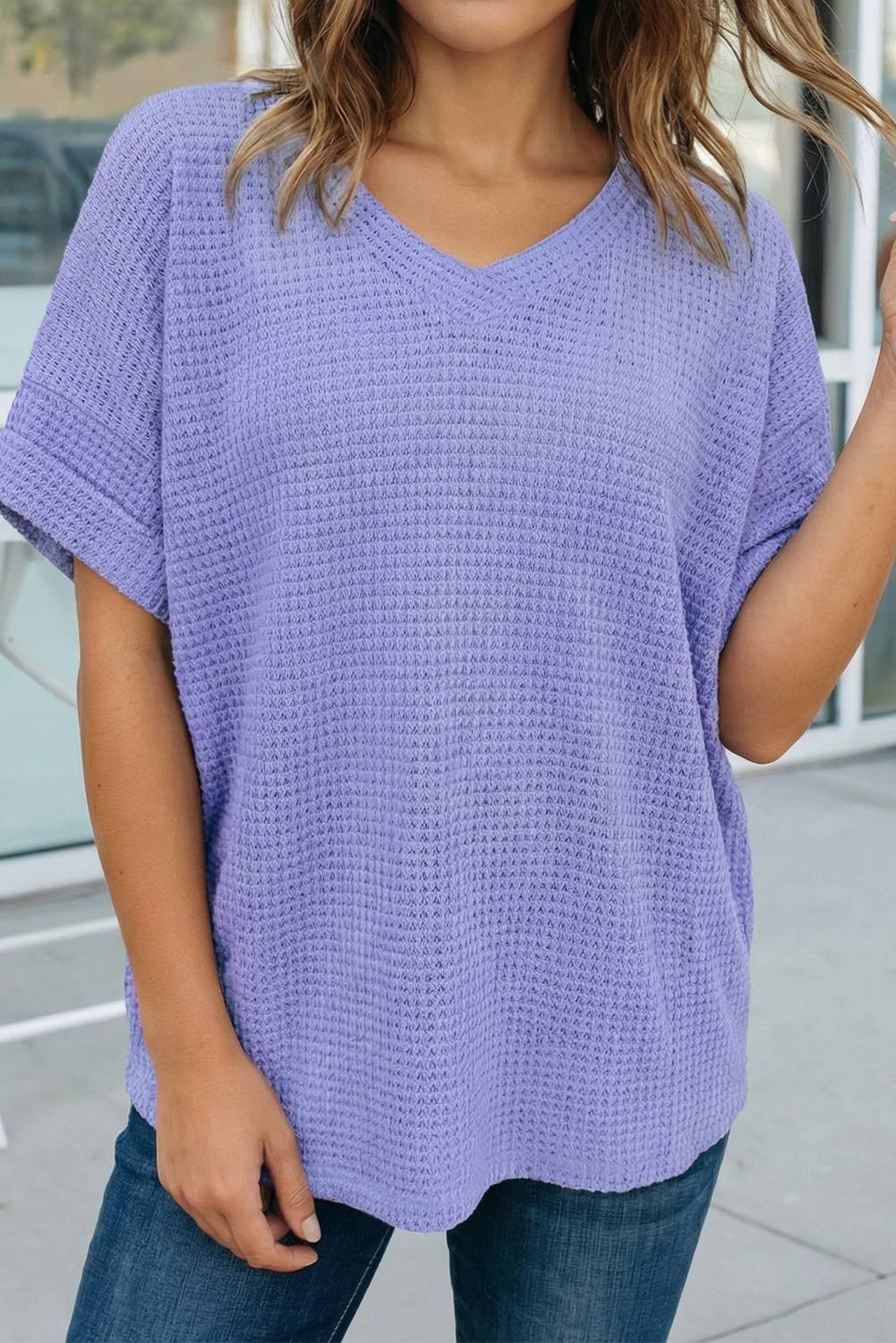 Everyday Waffle Knit Top Curvy