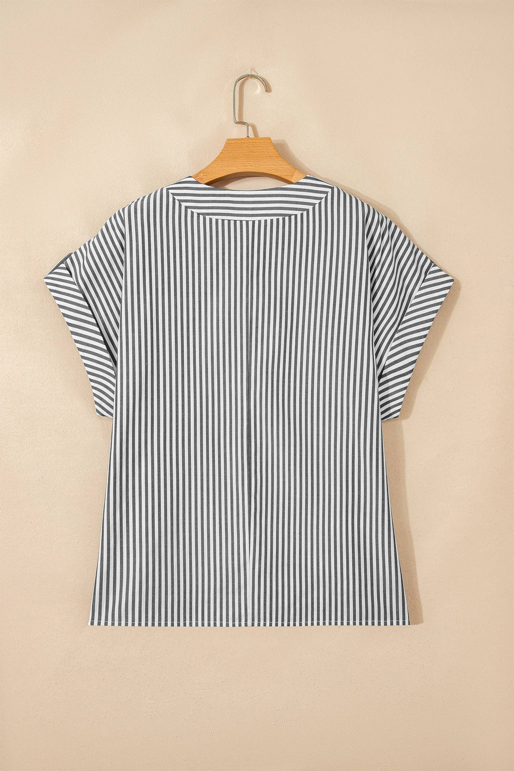 Classic Stripe Split Neck Top Curvy