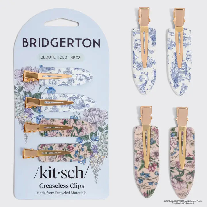 Bridgerton x Kitsch Creaseless Clips in Toile Bloom