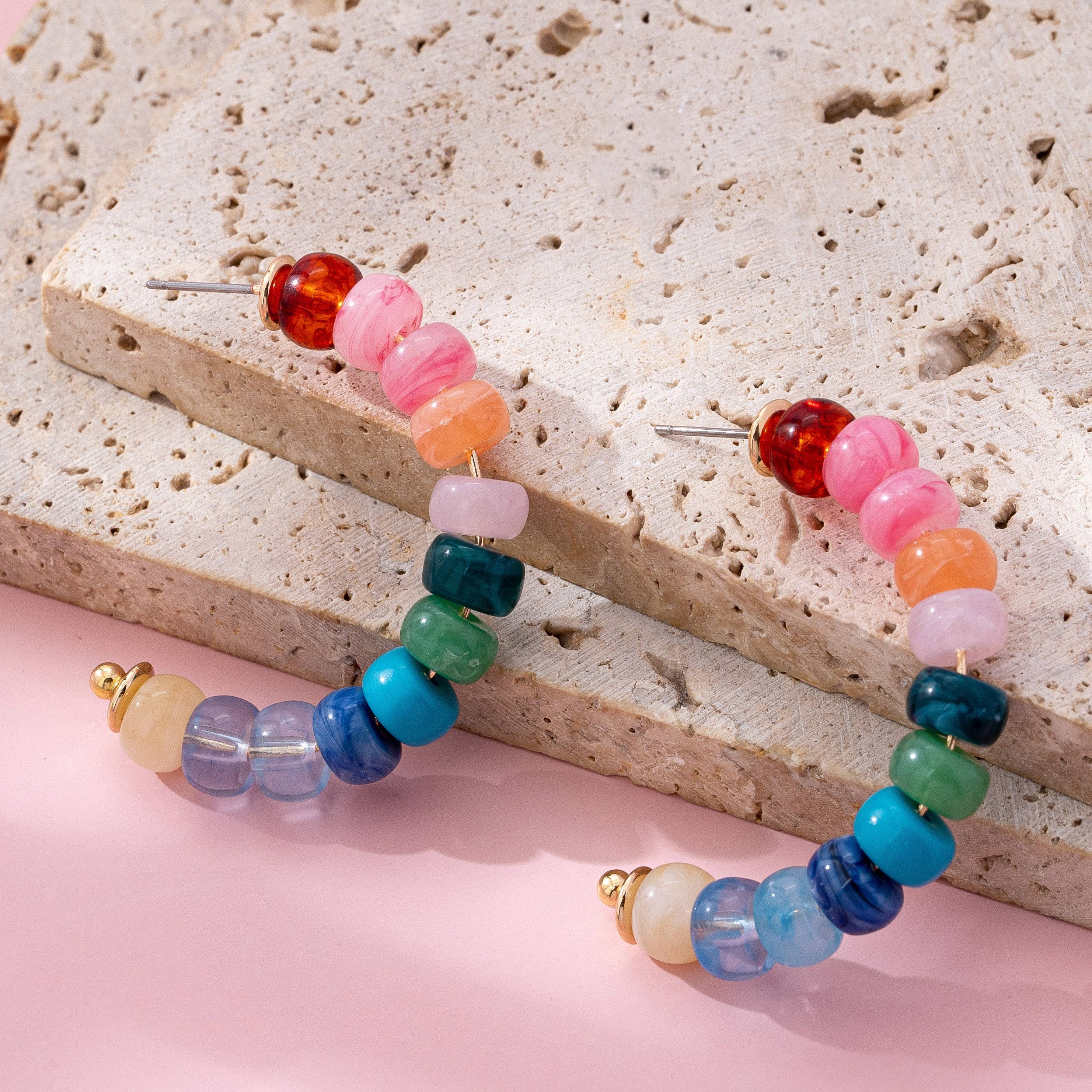 Rainbow Hoop Earrings
