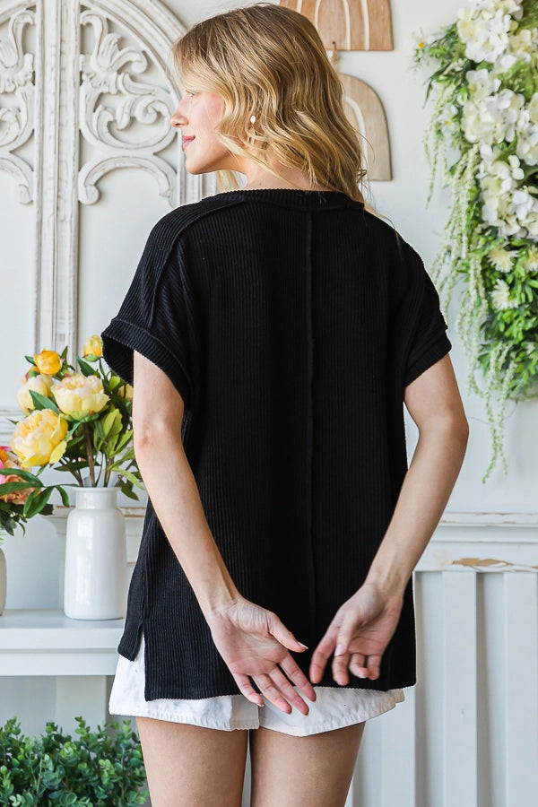 Avery Ribbed Tunic Top Curvy