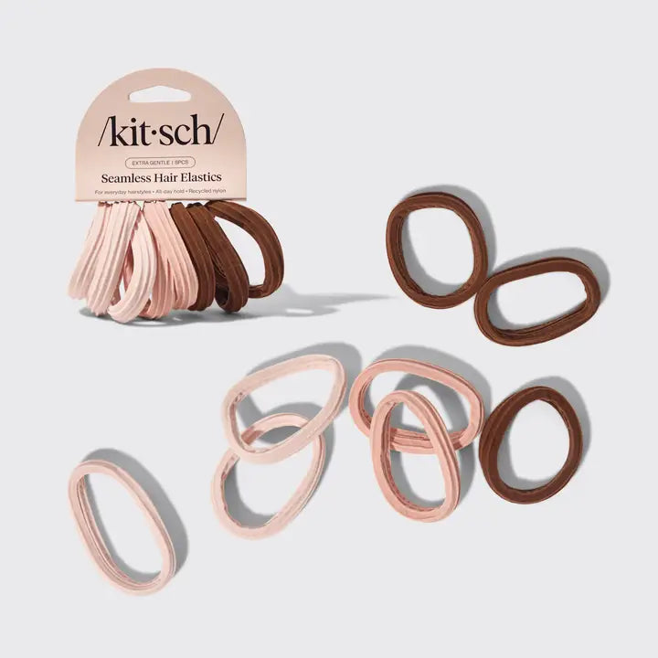 Kitsch Seamless Hair Elastic Set in Blush Neutrals