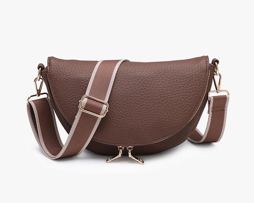 Angela Foldover Crescent Crossbody Bag