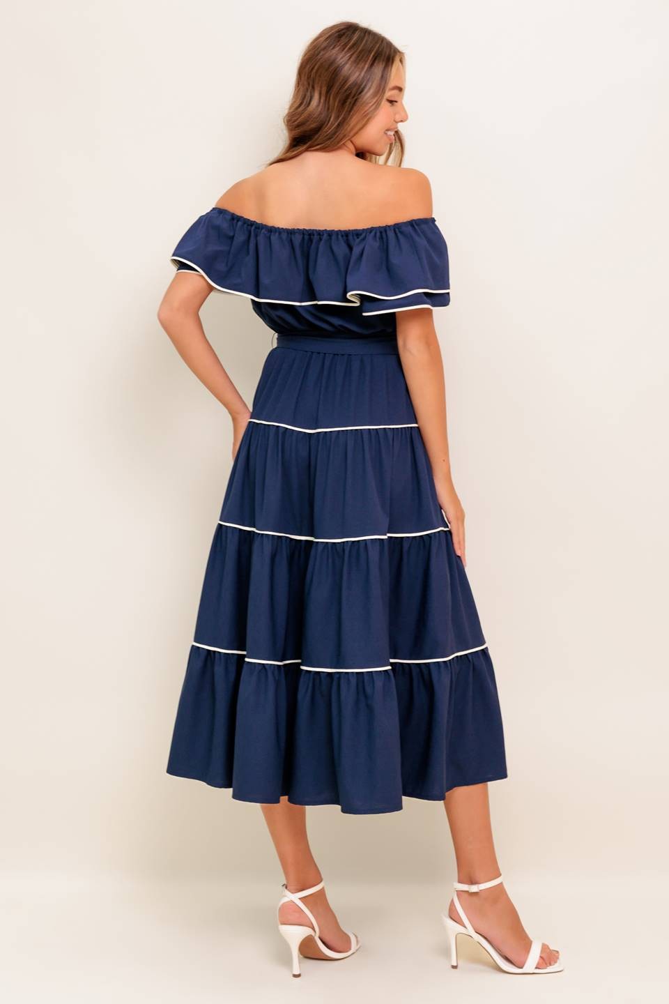 Isabella Off-Shoulder Midi Dress