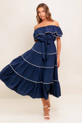 Isabella Off-Shoulder Midi Dress