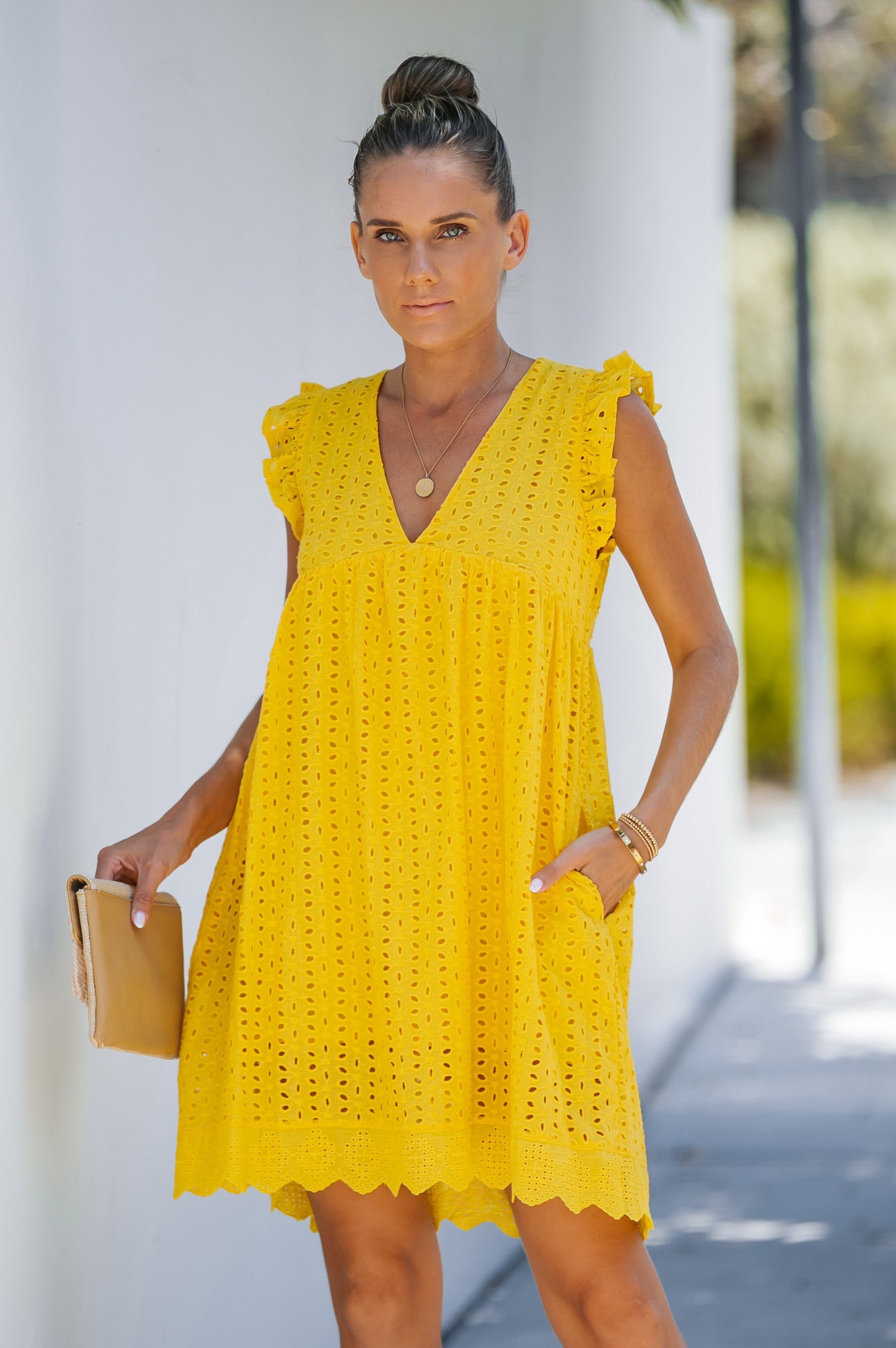 Sunshine Eyelet Mini Dress