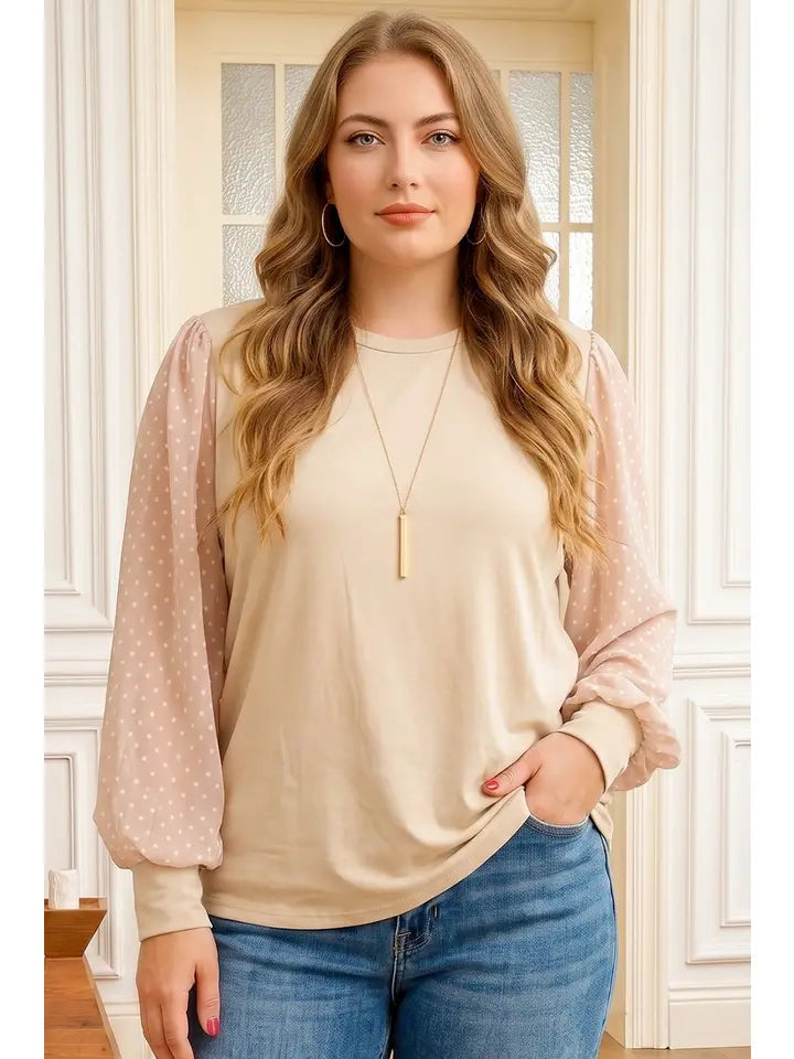Madeline Sheer Sleeve Blouse Curvy