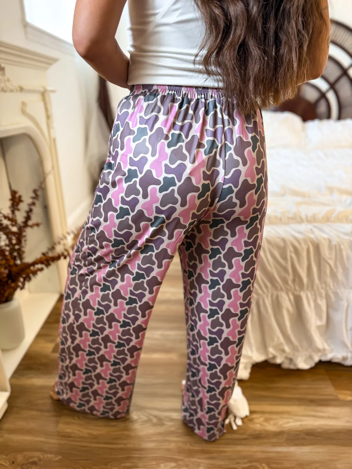 Flowy Wide-Leg Pants in Petal Marsh Duck Camo