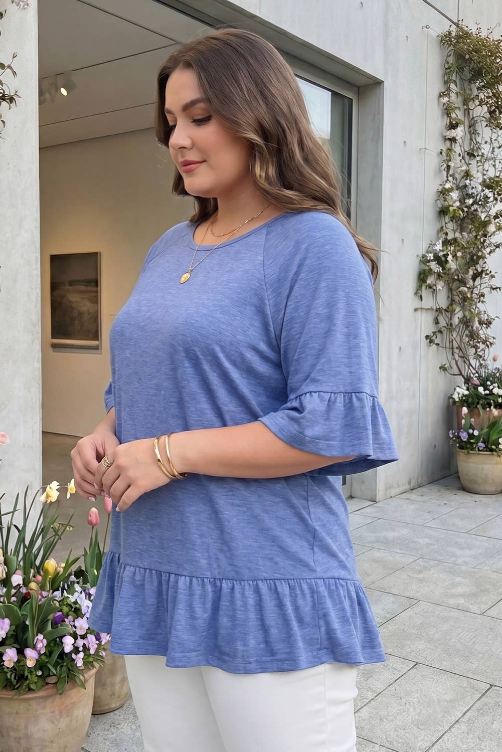 Sweet Serenity Ruffle Top