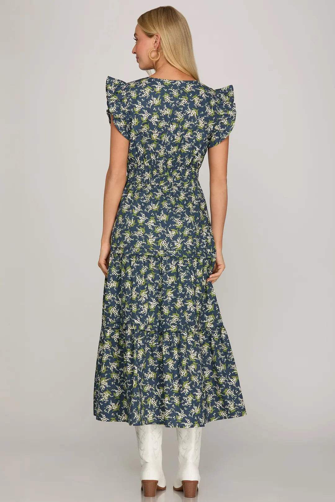 Secret Garden Tiered Midi Dress Available Curvy