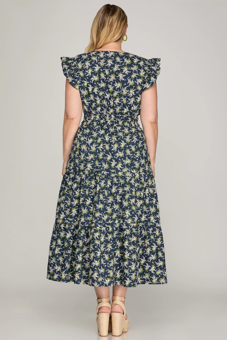 Secret Garden Tiered Midi Dress Available Curvy