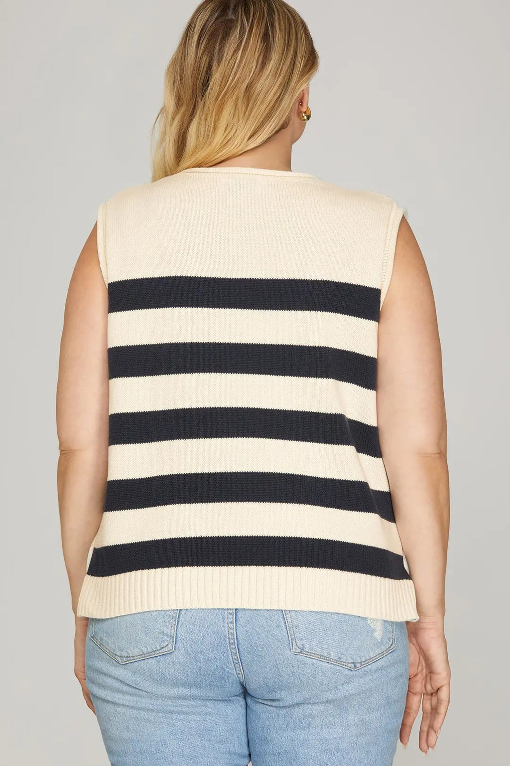 Harbor Line Sweater Tank Available Curvy