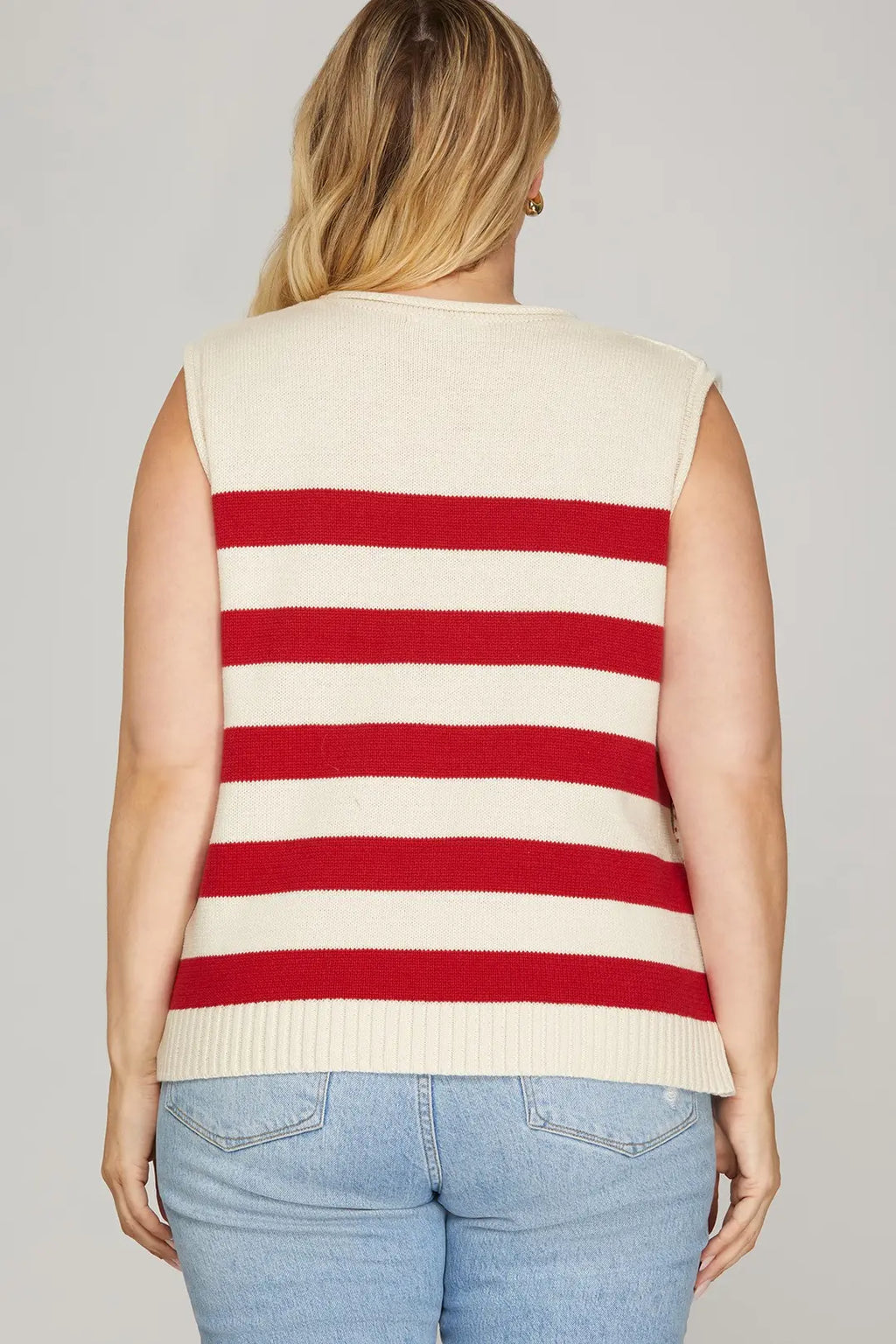 Harbor Line Sweater Tank Available Curvy