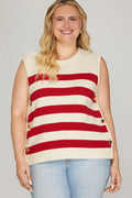 Harbor Line Sweater Tank Available Curvy