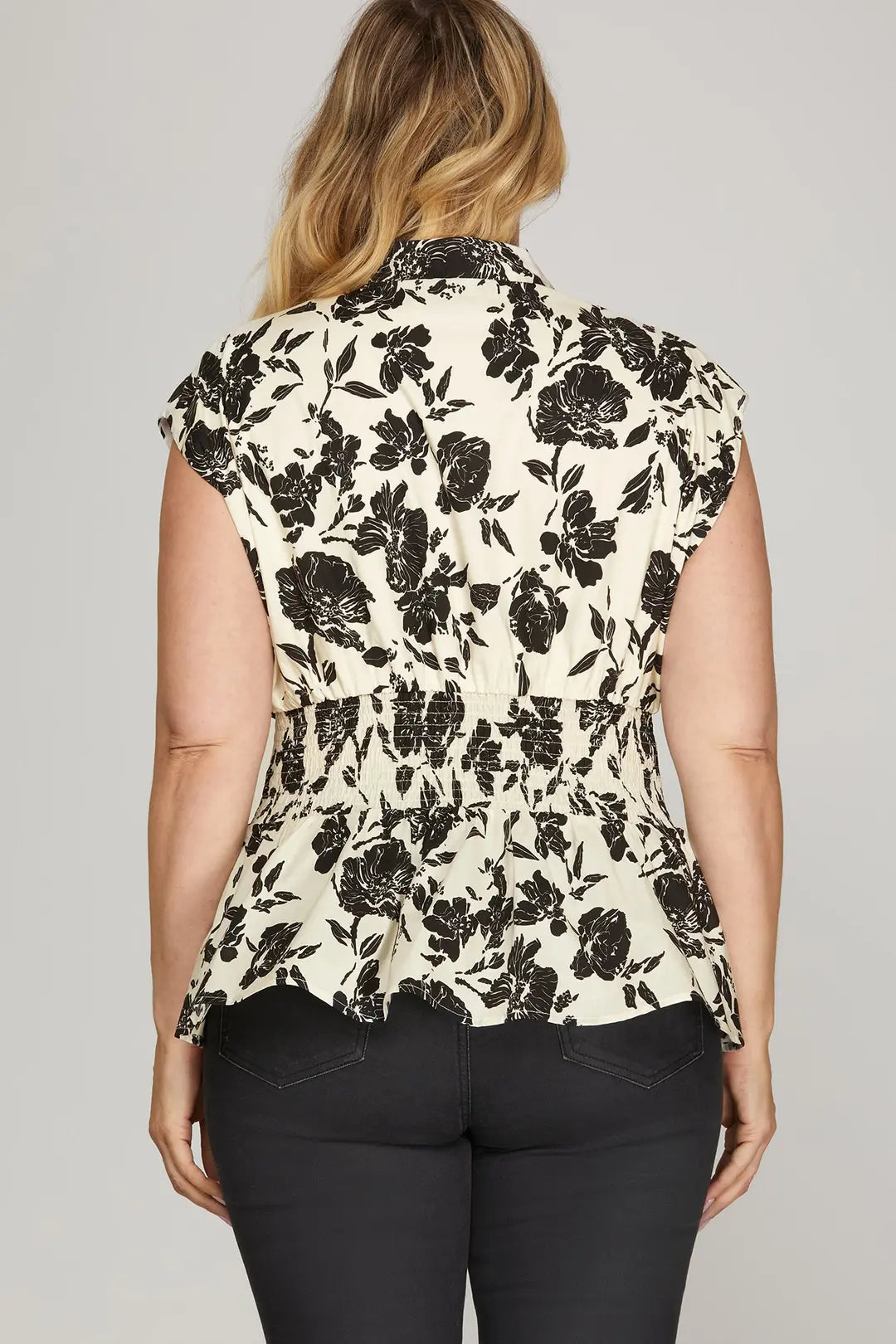 Summer Bloom Smocked Top Curvy