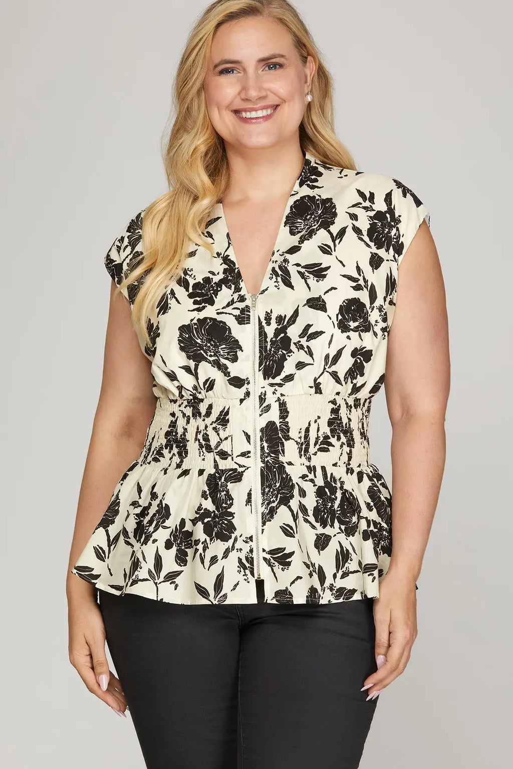 Summer Bloom Smocked Top Curvy