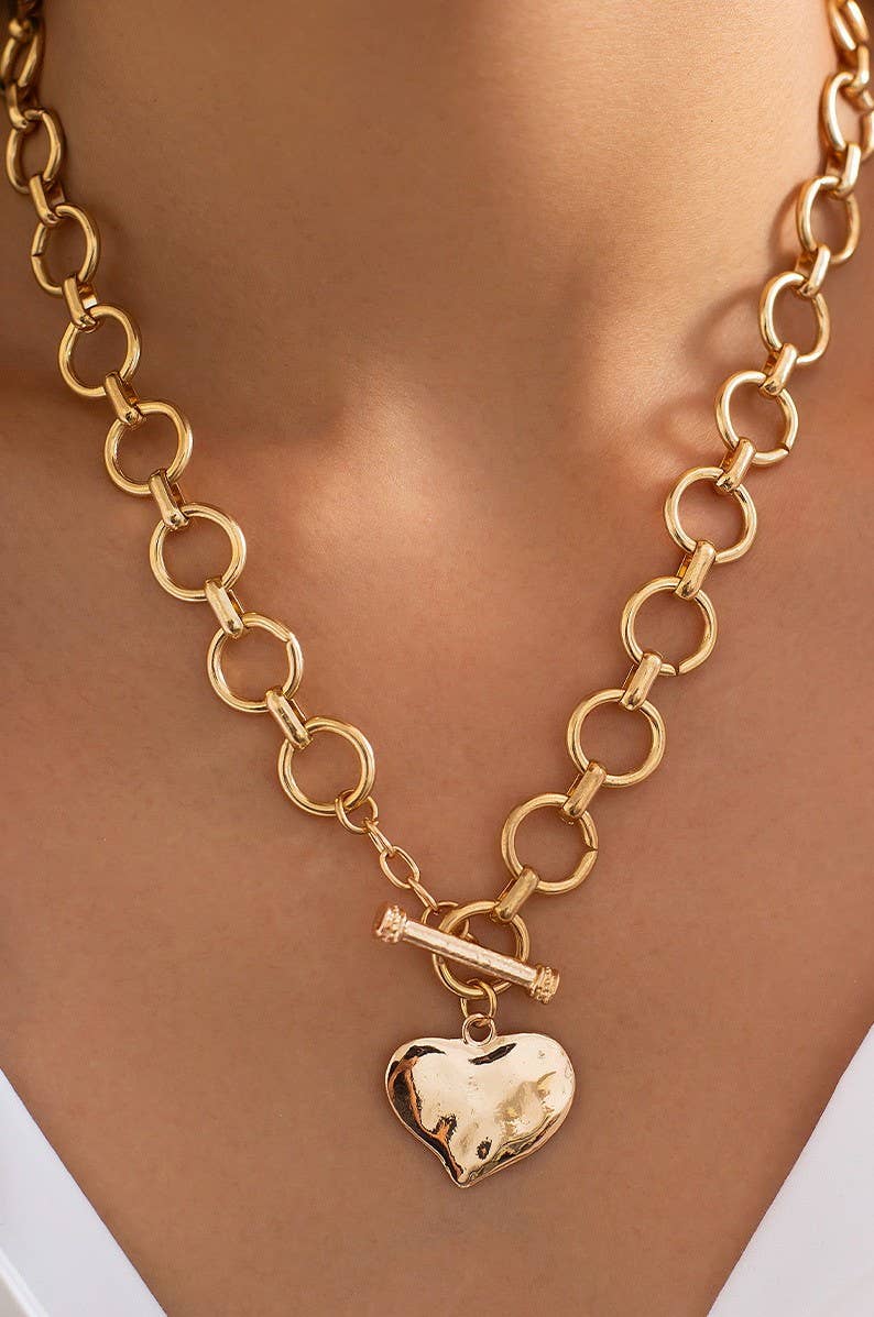 Golden Heart Toggle Necklace