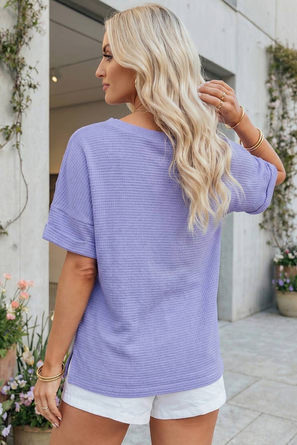 Everyday Waffle Knit Top Curvy