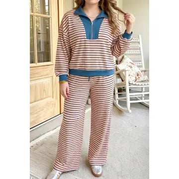 Maren Striped Two-Piece Set Curvy