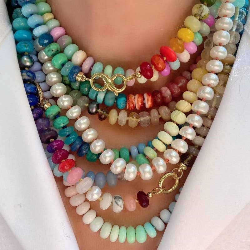 Natural Stone Confetti Necklace