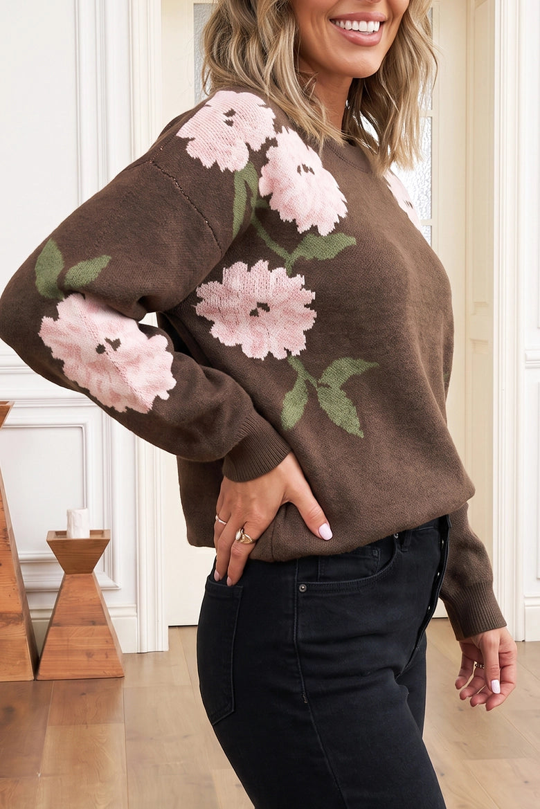Elodie Floral Knit Sweater