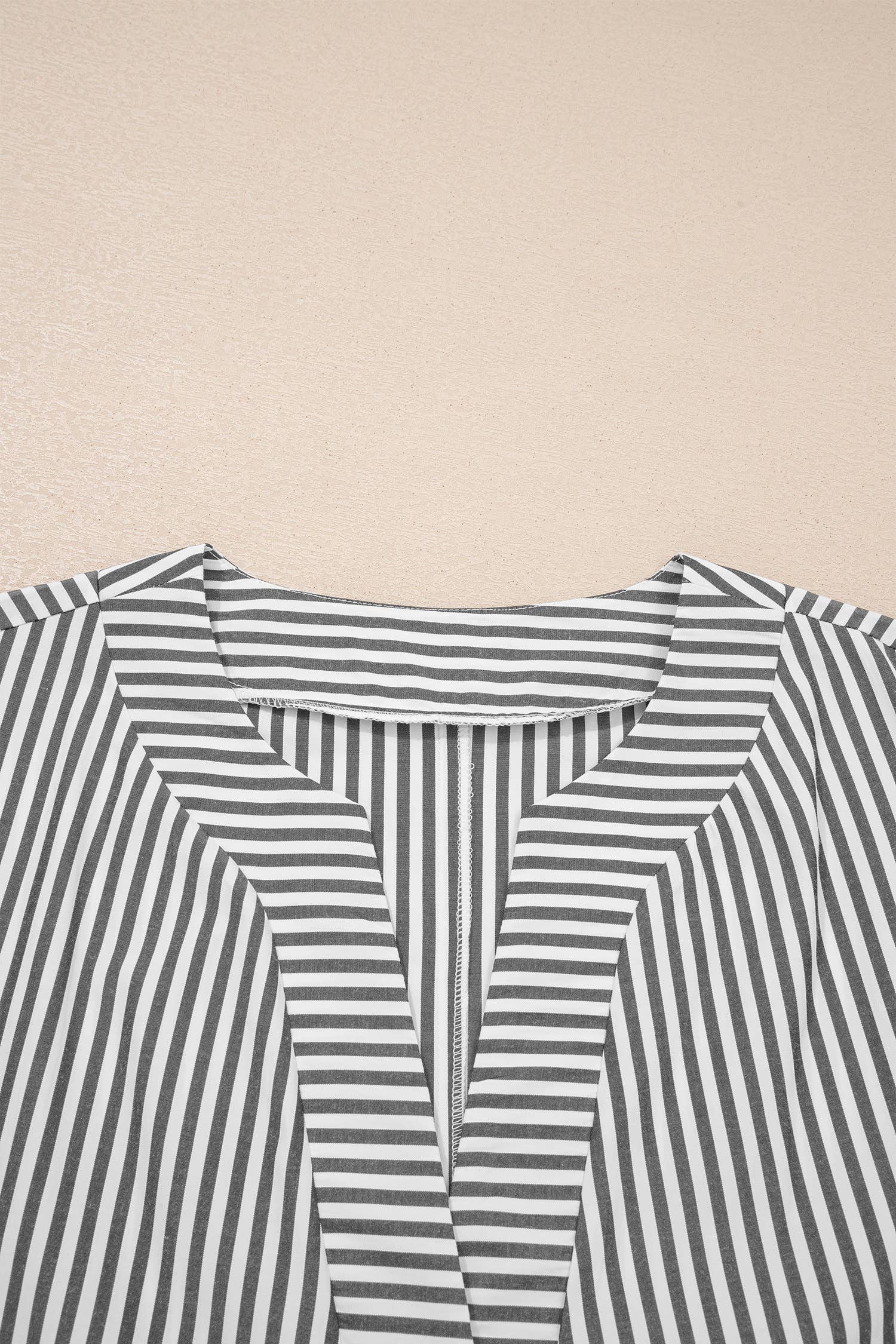 Classic Stripe Split Neck Top Curvy