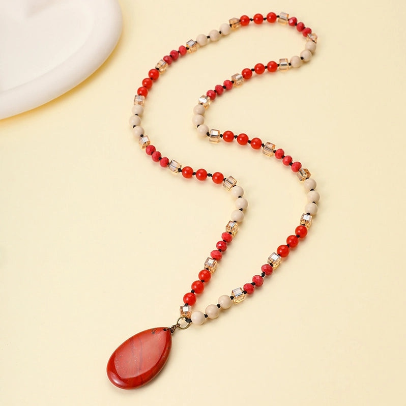 Brionne Beaded Teardrop Necklace