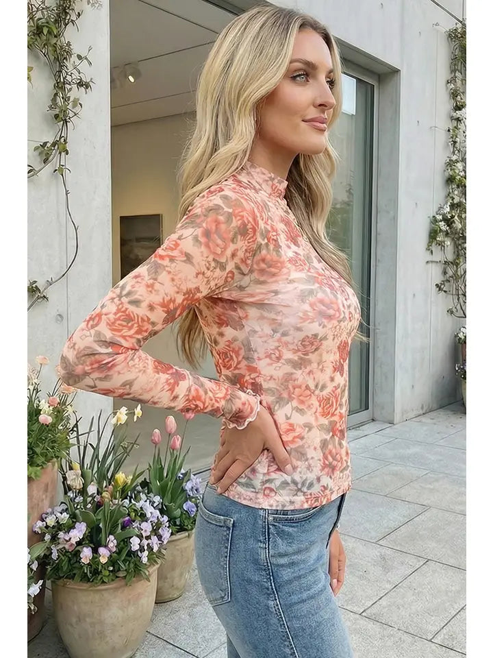 Rosalie Floral Mesh Top