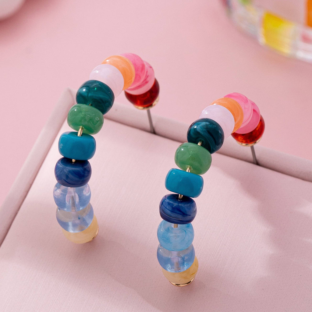 Rainbow Hoop Earrings