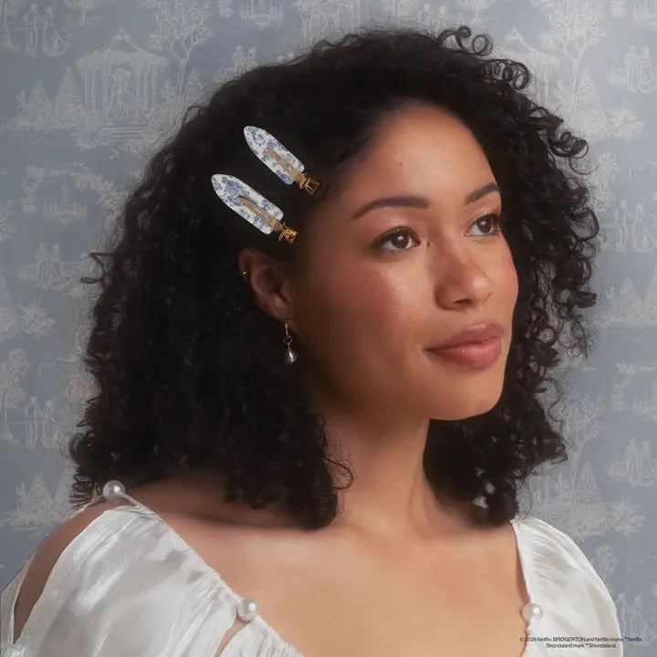 Bridgerton x Kitsch Creaseless Clips in Toile Bloom