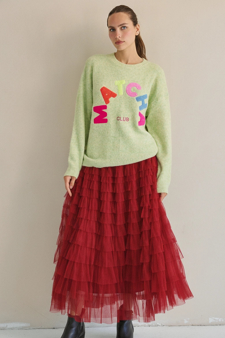 Renee Tiered Ruffle Mesh Maxi Skirt Available Curvy