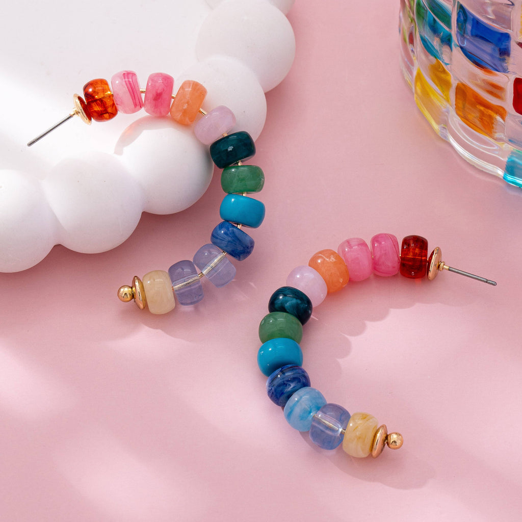 Rainbow Hoop Earrings