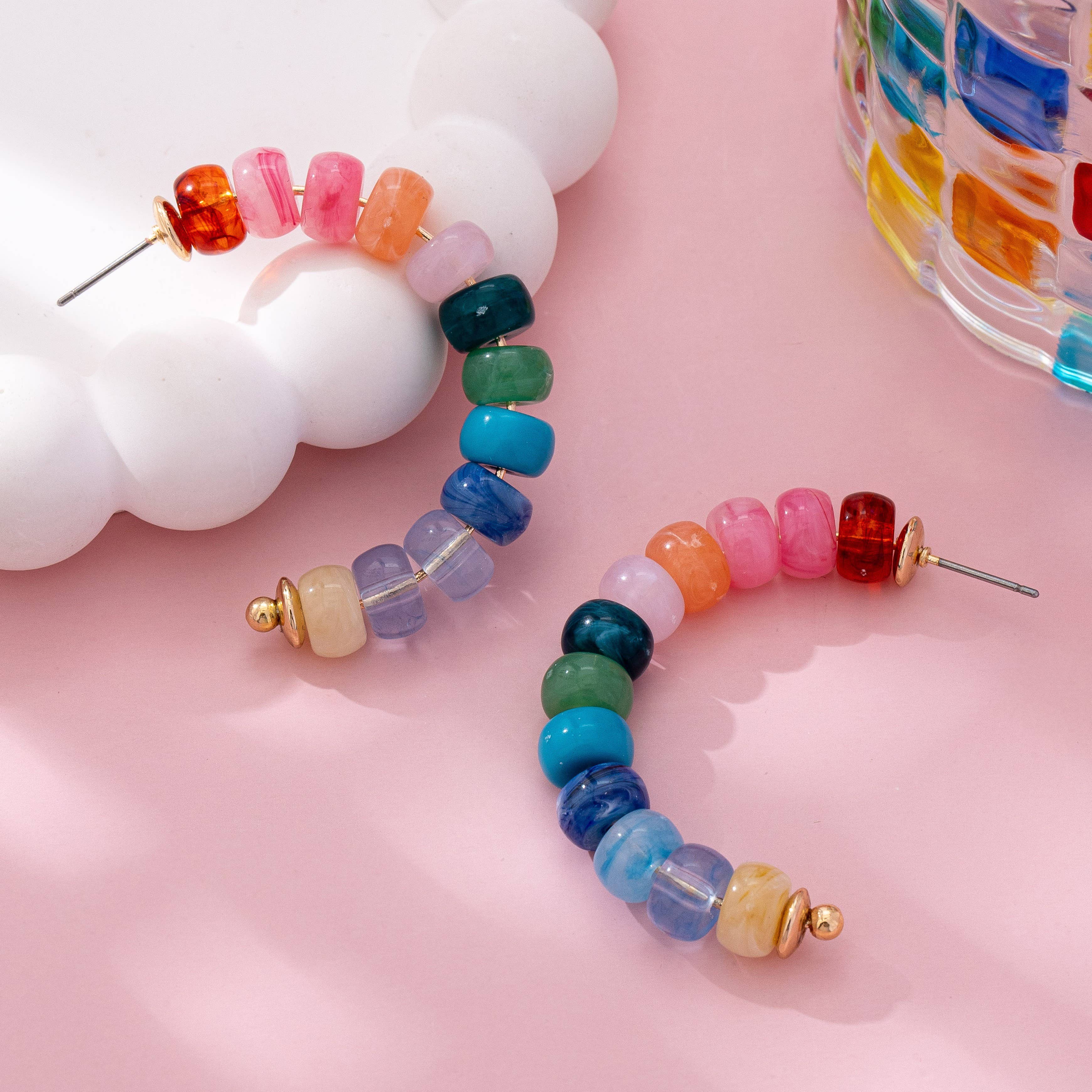 Rainbow Hoop Earrings
