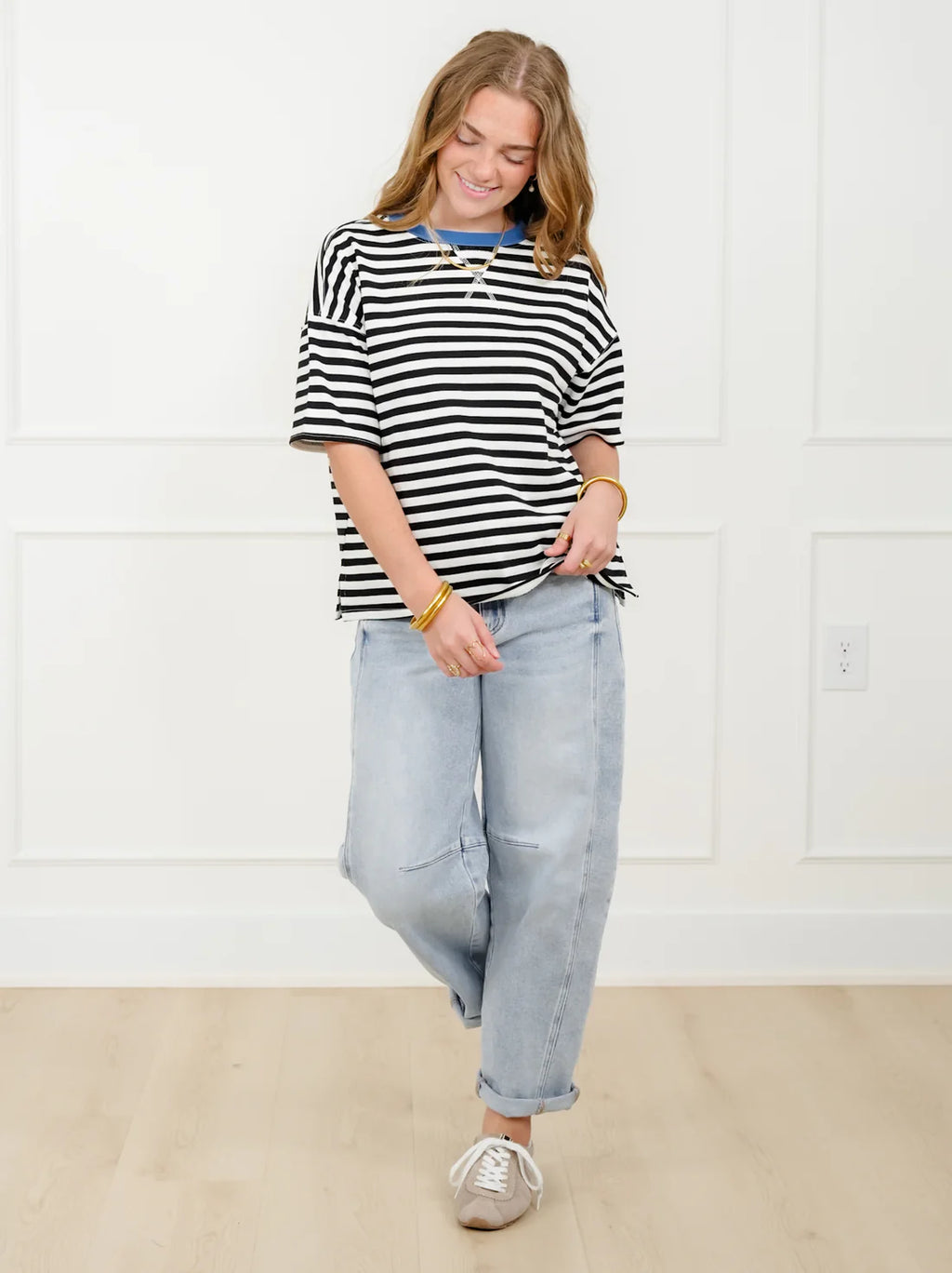 Harper Contrast Stripe Top Available Curvy