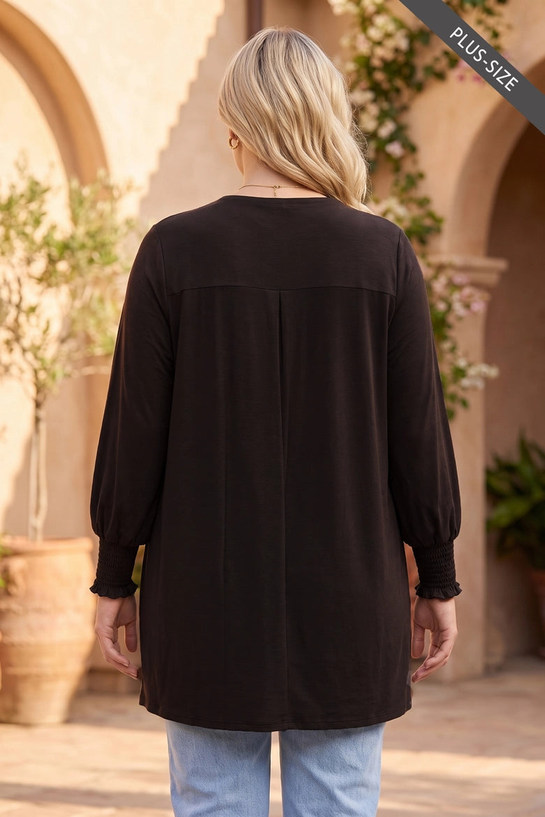 Camille Smocked Sleeve Cardigan