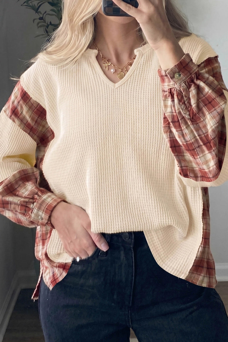 Hadlie Patchwork Cable Knit Sweater