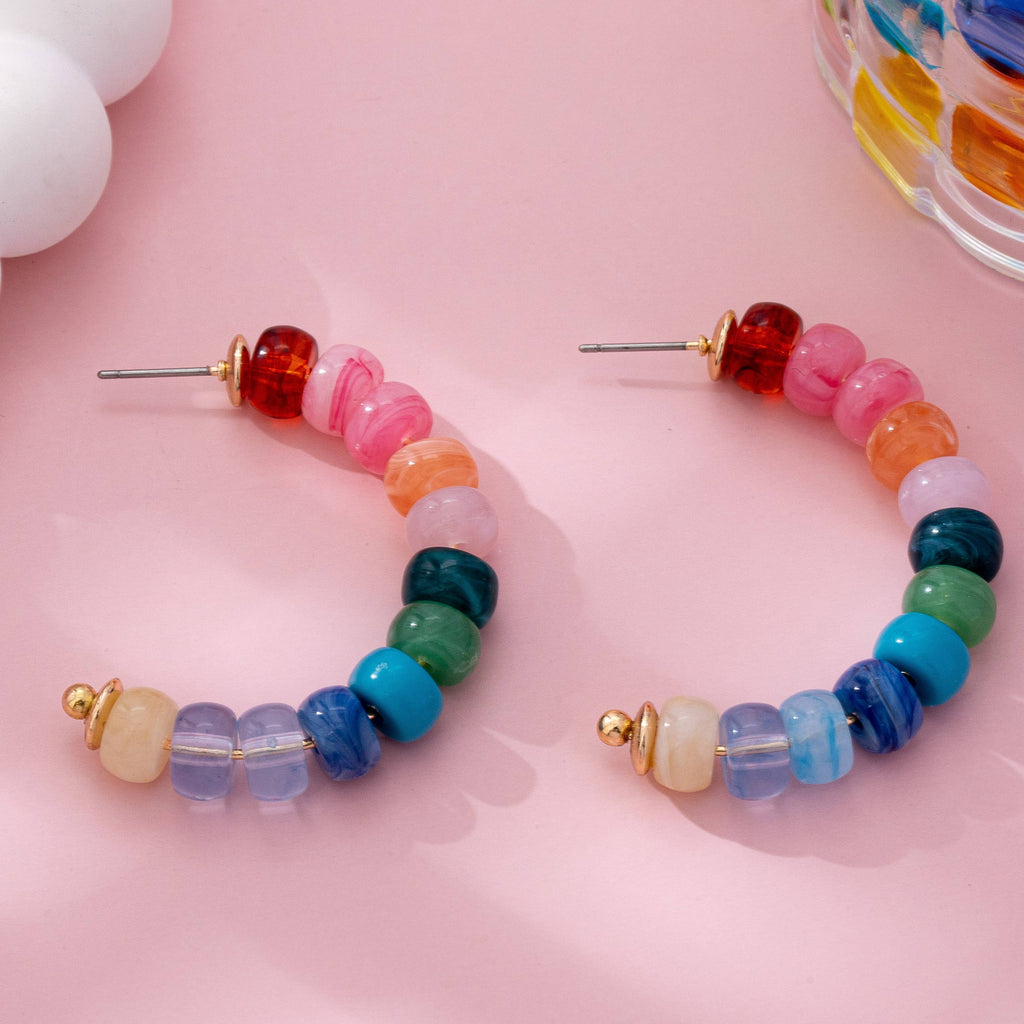 Rainbow Hoop Earrings