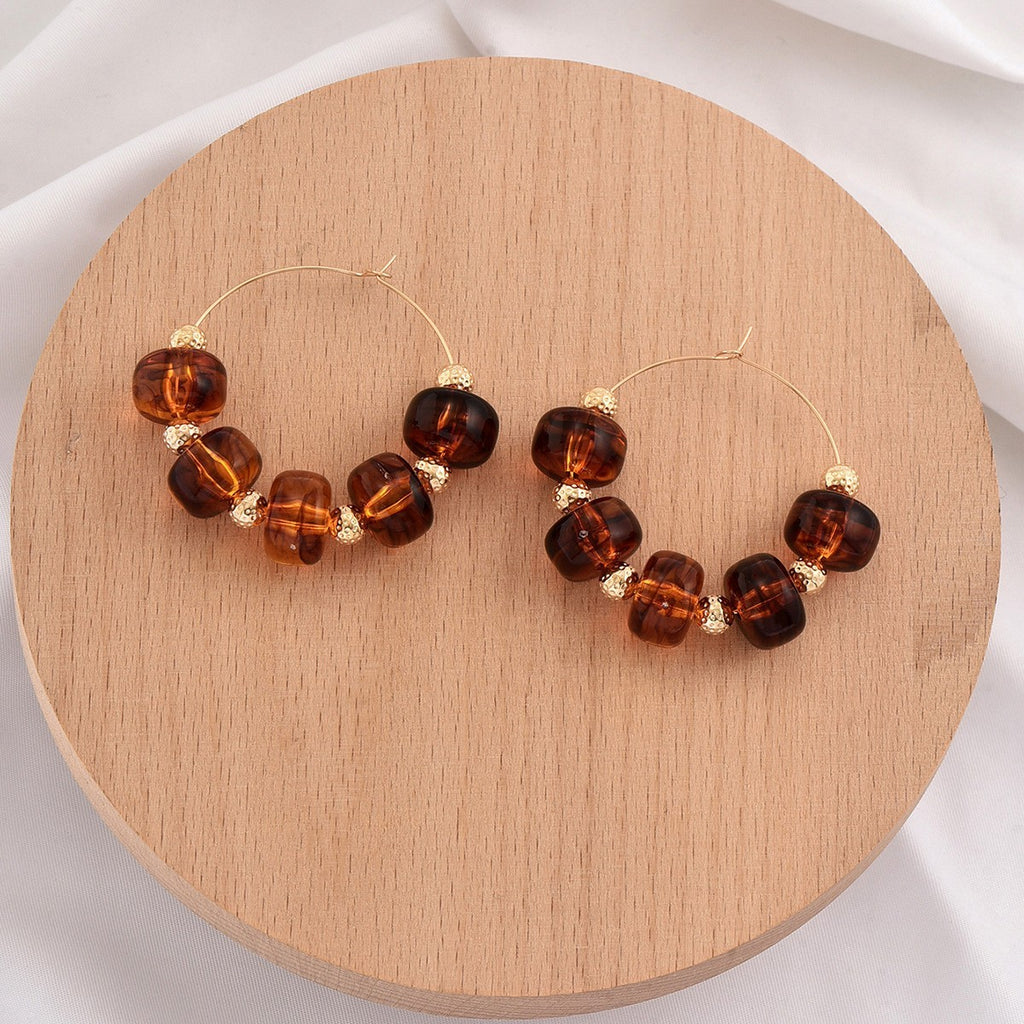 Jacklyn Beaded Hoop Earrings
