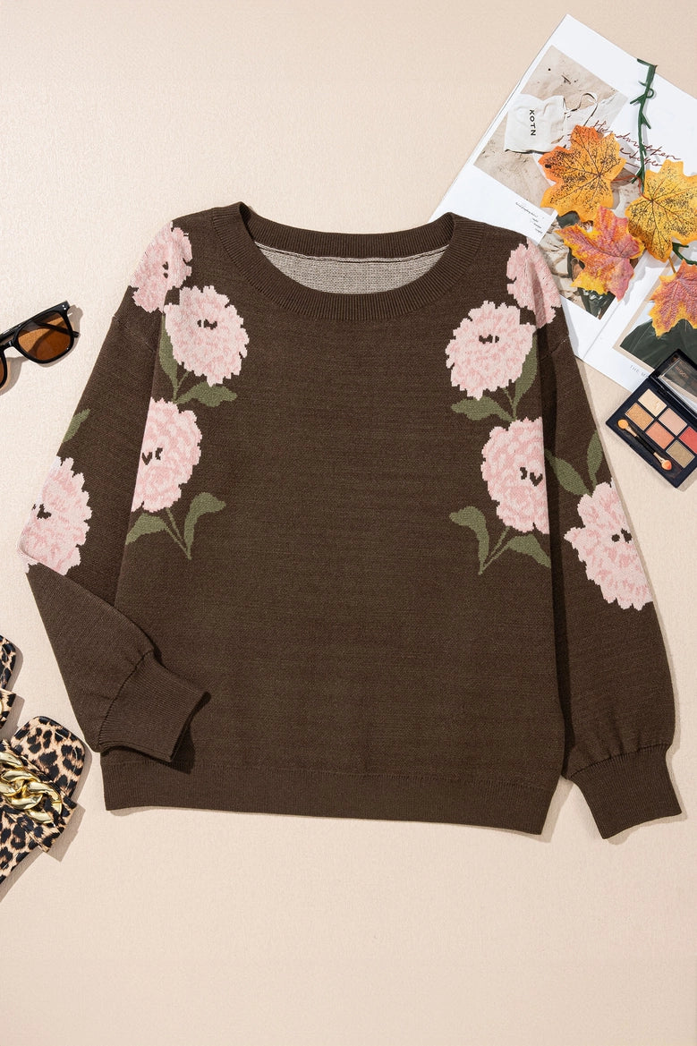 Elodie Floral Knit Sweater