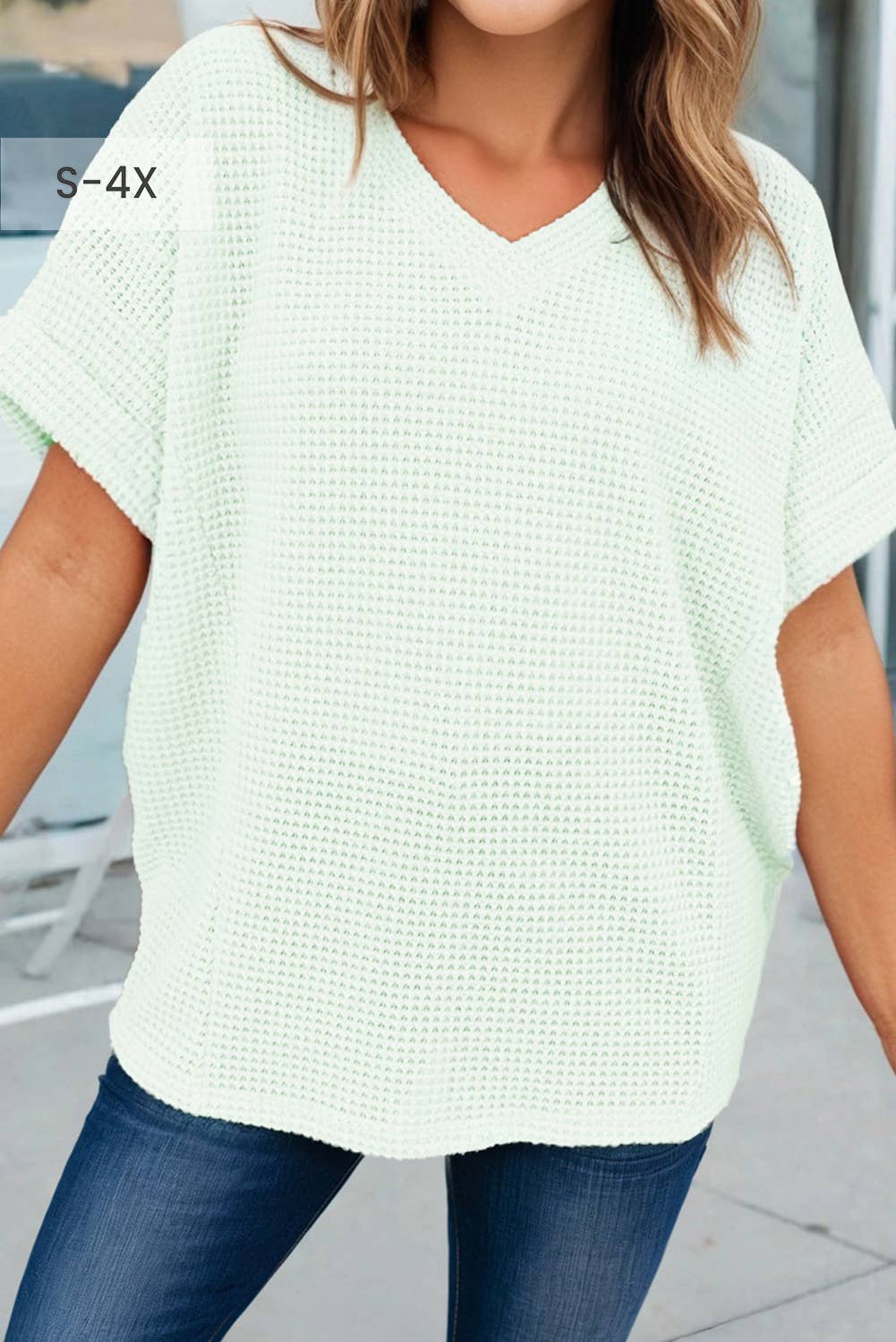 Everyday Waffle Knit Top Curvy