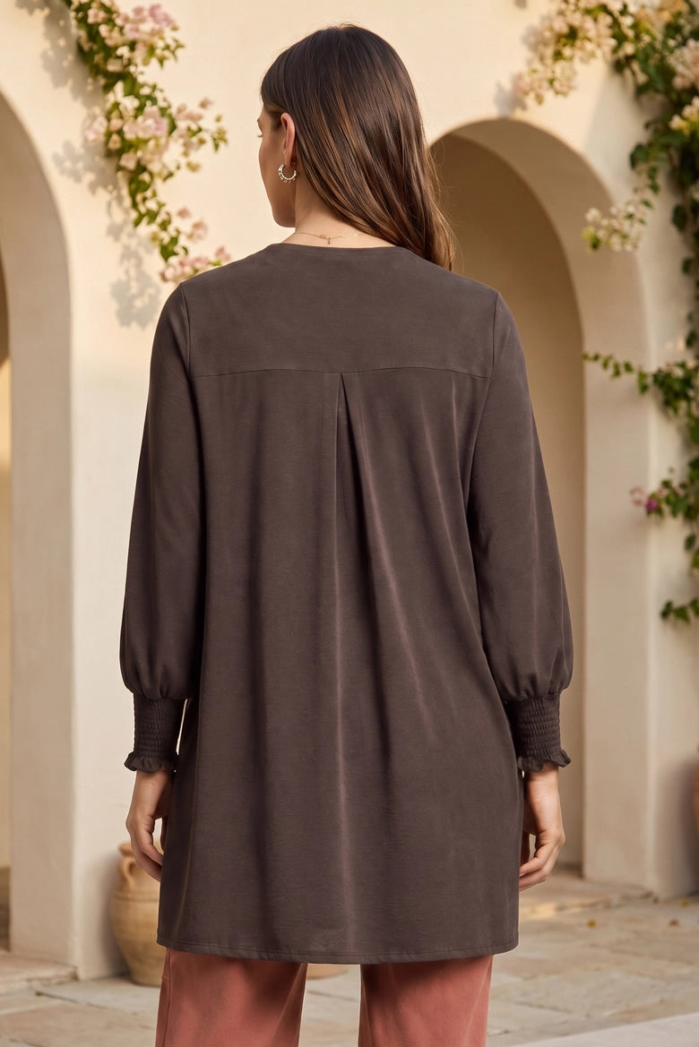 Camille Smocked Sleeve Cardigan