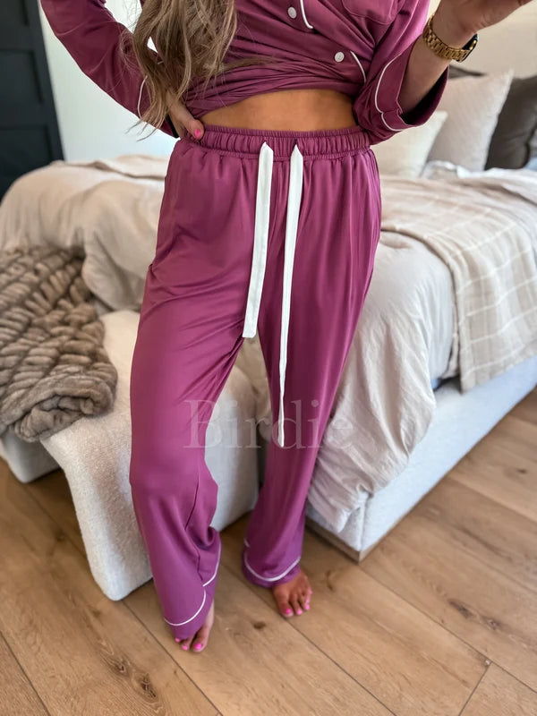 Bedtime Bliss Two Piece Set in Berry Cream Dream