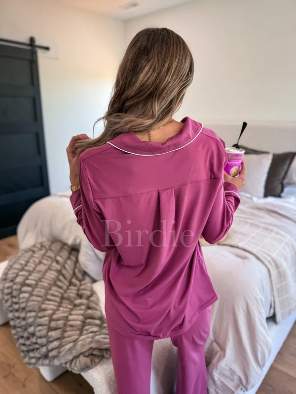 Bedtime Bliss Two Piece Set in Berry Cream Dream